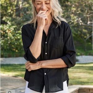 Grayson Tumbled Linen Hero‎ Shirt Size 04/ Large Black